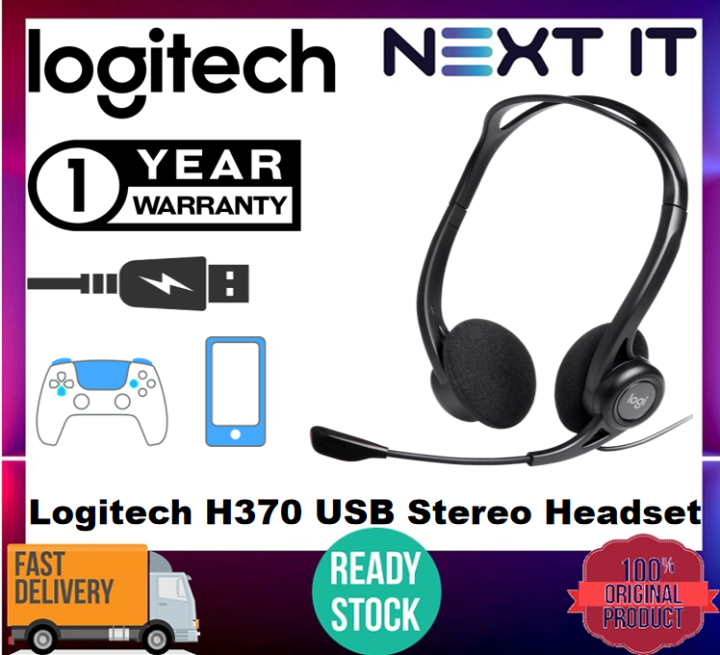 Logitech H370 USB Computer Headset (Logitech Malaysia Stock With Local