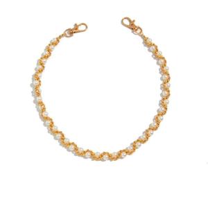 Fashionable Body 55cm Metal Hip Chain For Pants And Dresses Pearls Detailing Trouser Chain Accessories