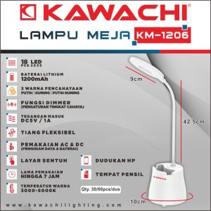 Kawachi Lampu Meja 18 Pcs Led 2835 Tersedia Tempat Pensil KM-1206