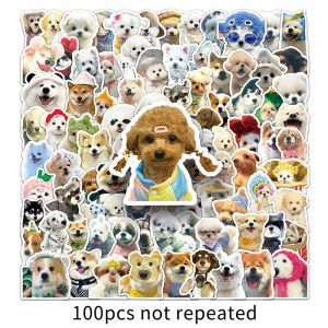 100pcs Cute Little Dog Stickers Animals Childrens Diy Computer Decoration Student Stationery Decals
