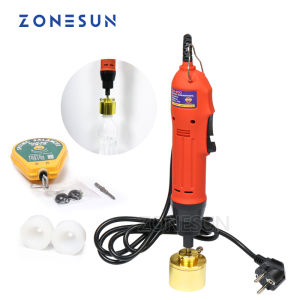 ZONESUN 80W Handheld Electric Bottle Capping Machine Portable Bottle Cap Screwing Sealer Tool with Spring Balancer Professional Plastic Screw Cap Tightening Machine for Mineral Water Beverage Cosmetic & Sauce Bottles
