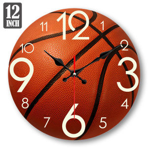 Colapa#Basketball Wall Clock Easy to Read Silent Non-ticking Wall Decor Clock Bedroom Living Room