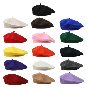 Vintage Styles Elastic Beret Caps Warm Winter Hats For Women Men Soft Stretchable French Design Autumn Solid Color Headwear