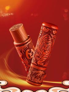(In stock) Wood Stamp for Chinese Zodiac Engraved Custom Name Stamp For Children oth Bag Calligraphy Stamp Signature Gifts