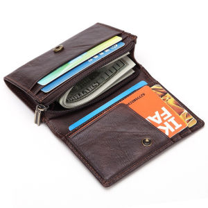 High-Quality Anti-Magnetic RFID Wallet & Leather Zipper Coin Purse