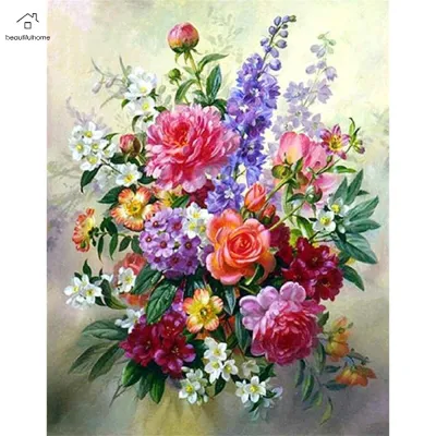 Full Embroidery Flower Series Stamped Cross Stitch 11CT 3-Strand DIY Craft Kits