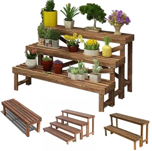 [SG STOCK] Wooden Plant Rack Plant Stand Flower Display Stands Wooden