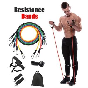 DISERVSTORE 11 PCS Resistance Band Elastic Rope Arm Stretchable Latex Rubber Fitness Resistant Exercise Gym Equipment Senaman Sixpac Yoga Pilate Gym Workout Ropes Band Fast Fat Burning Slimming Exercise Yoga Fitness Home elastic band Gym Kit Pull Rope gym
