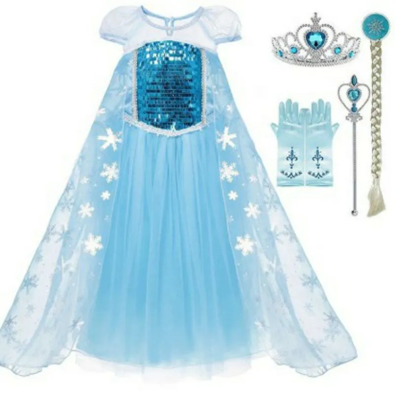 Đầm công chúa Elsa cho bé Ginger World HQ918 - Xanh