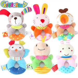 KiddoZone Baby Rattle Kids Cute Soft Cartoon Animal Plush Rattle Bell babys Hand Grip Bell Shaking Sound Educational Toy for Newborn Gift 0-3 Years Boy Girl Baby