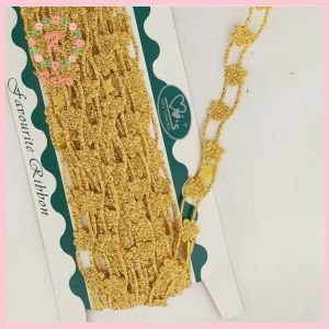 [PER ROLL] Renda Bunga Renteng Kuning Kecil lebar 2cm - vintage rustic hiasan souvenir hantaran hiasan mukena hiasan hijab aksesoris hampers hadiah dekorasi souvenir seserahan pernikahan