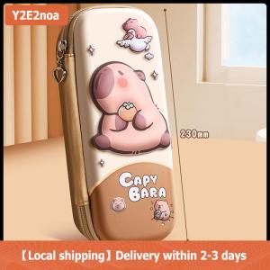 【Local shipping】 3D Relief Stress Cute Capybara Pencil Case Drop Resistant Waterproof Student School Supplies Storage Box Hard Shell Decompression Pen Bag