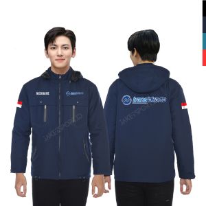 JAKET HOODIE LEPAS PASANG LOGO TRANSJAKARTA CUSTOM PARASUT SEMI WF SABLON DTF FREE NAMA COCOK UNTUK KERJA LAPANGAN