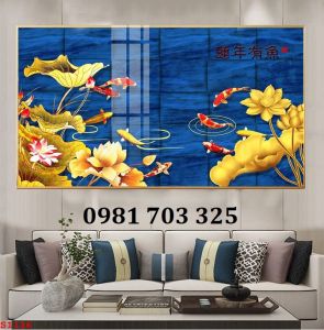 Tranh gạch 3d cá chép trang trí