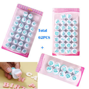 Mi.more 62Pcs Cookie Mold Set (26pcs Huruf Besar + 26pcs Huruf Kecil + 10 Pcs Angka) Cetakan Huruf Plunger Alat Kue Pemotong Kue Fondant Cetakan Kue