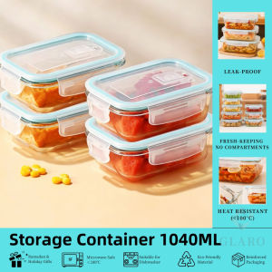 GLARO 6PCS Airtight Container Food Storage 1040ML Bekas Kaca Kedap Udara Glass Container with Lid for Kitchen