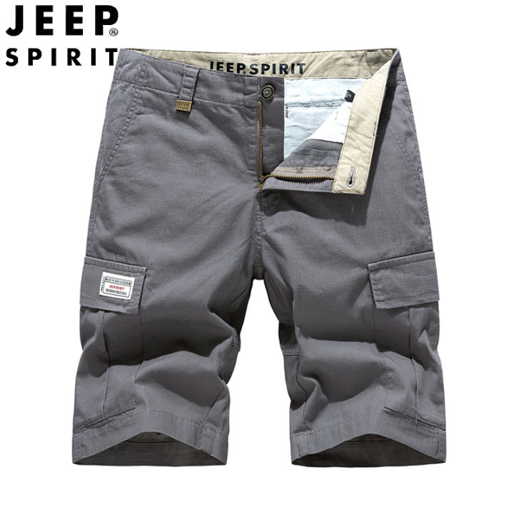 JEEP SPIRIT Men s Shorts Oversized Loose Cotton Half length Pants Multi pocket Pants Cargo Pants Lazada PH