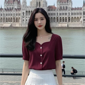 CALISSA FASHION PAKAIAN WANITA BLOUSE STYLE KOREA MODEL BICCA FIT TO L [ BISA COD ]