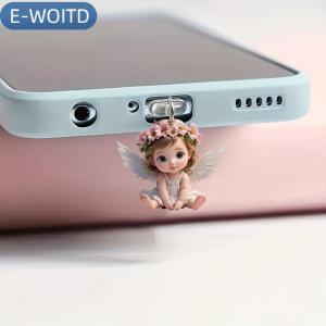 【E-WOITD】 Dễ Thương Động Vật Bụi Điện Thoại Cắm Acrylic Phụ Kiện Trang Trí Bụi Bảo Vệ Stopper Cho Iphone Loại-C Điện Thoại Phí Cổng