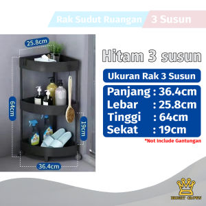 Bright Crown Rak Susun Dapur Plastik Rak Troli Susun Dengan Roda Serbaguna 3 Layer Dan 4 Layer