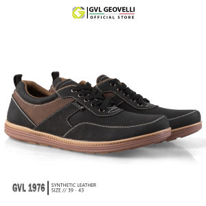 Gvl Geovelli Sepatu Casual Pria Bertali Original 1976 Bridge Natural Hitam Kombinasi Kerja Formal Santai 39-43