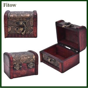 Fitow Hot Wooden Vintage Treasure Chest Wood Jewellery Storage Box Case Organiser Ring