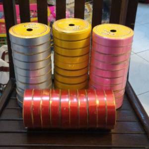Grosir 10 PCS Pita Kado 3/4" Plastik POLOS / Bisa untuk sendaren layangan /  2cm Pita Jepang 2 cm Kertas 18mm