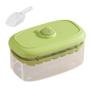 Double Layer Ice Molds Tray With Easy Demold Button Holds 56 Cubes Leak proof Freezers Bins For Coffee Cocktails