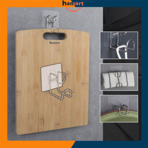 Móc Treo Chậu Thau INOX Dán Tường Giá Treo Chậu Móc Treo Đồ Tiện Lợi 7x7 [2 LOẠI MIẾNG DÁN]