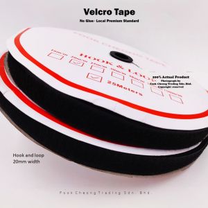 Velcro Tape (20mm 0.8inch) Length 25meter WithoutGlue per roll Magic Tape Hook and Loop