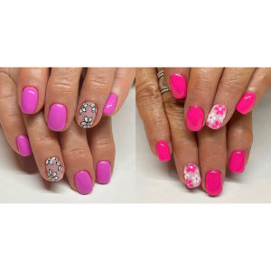 48Pcs Square Fake Nail Press On Nail Artificial Nail False Nail Glues On Nail with Flower Designs French Nail Tips