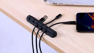 Pengatur Kabel Meja Cable Organizer Desk Wire Holder Charging Cable Management Clip Cable Office