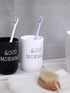 Boxera Cawan Berus Gigi Minimalis Toothbrush Cup Bathroom Toothbrush Holder Storage Cup 300ml Drinking Cup PP Good Morning Makeup Brush Stationery Organizer Home Office Dormitory Easy Clean Family Counter Easy Clean 早安漱口杯 ABS