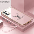 Hontinga เคสโทรศัพท์สำหรับ OPPO,เคสสำหรับ OPPO Reno 5 Pro Reno5 Pro 5G เคสลายการ์ตูนกวางเรนเดียร์หรูหราชุบโครเมี่ยม TPU แบบนิ่มเคสโทรศัพท์คลุมทั้งหมดป้องกันกล้องเคสยางกันเด็กชาย. 