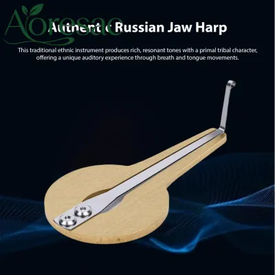 Aoresac Russian Jaw Harp Traditional Musical Instrument Portable Metal Mouth Harp Clear Sound for Beginners Kids Adults Music Lovers