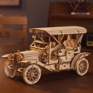 Robotime ROKR 3D Puzzle Vintage Car Wooden Model Kits for Adults to Build Mechanical Construction Craft Kit Gift for Adults and Teens