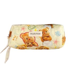 STARGOODS Kitty Butter Bear Cosmetic Bag Cotton Large Capacity KT Cat Storage Handbag Soft Printed Cartoon Wash Bag Girls