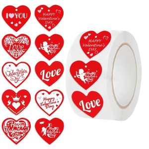 MUSASI Heart Shaped Love Heart Stickers Self Adhesive Paper Decorative Sticker 2.5cm Packaging Labels Happy Valentines Day