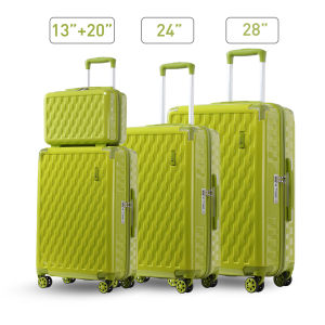 SEA CHOICE Luggage Sets Lightweight with 4 Wheel Spinner PC Material Hard Suitcase with TSA Lock 13+20/24/28 Inches Suitcase Set of 2/3/4 Travel Hand Luggage 5 Years Warranty