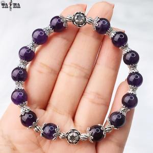 [XẢ KHO GIẢM SÂU] Vòng đá thạch anh tím 8mm mix charm bạc 925 cao cấp