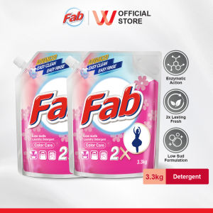 [TWIN PACK] Fab LOW SUDS Laundry Detergent Color Care 3.3kg Refill