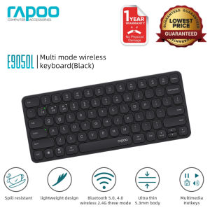 Rapoo E9350L Papan Kekunci Wayarles Boleh Dicas Semula Pelbagai Mod Bluetooth Berbilang Peranti Untuk Komputer riba Berkualiti Tinggi