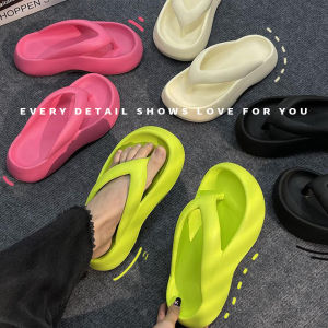 Aqrau 【NEW🎉】พร้อมส่รองเท้าแตะผู้หญิง รองเท้าหูคีบ พื้นหนา EVAน้ำหนักเบา ใส่สบาย มินิมอล รุ่นใหม่ นำเข้าราคาถุก
