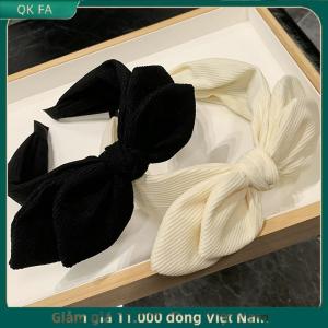 QK FA ✨ Đẹp Mới Lớn Bow Thỏ Tai Mũ Nón Cho Phụ Nữ Headband Cô Gái Cổ Điển Bow Tóc Ban Nhạc Rộng Hoop Hairband Tóc Phụ Kiện
