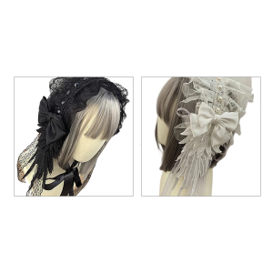 Fashionable Bandana With Detachable Angelics Wing Ribbons Stylish Gothic Hair Decoration for Teen Girls