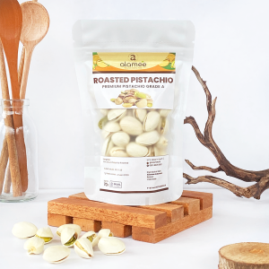 ALAMEE Kacang Pistachio Premium Roasted Pistacio Fustuk Panggang Organic Dalam Cangkang Renyah 70gr