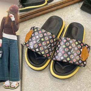 [Free Shipping] New Magic-Strap WomenS Shoes Featuring Colorful Letter Designs Fashionable Sandals Thick Soles And Adjustable Straps