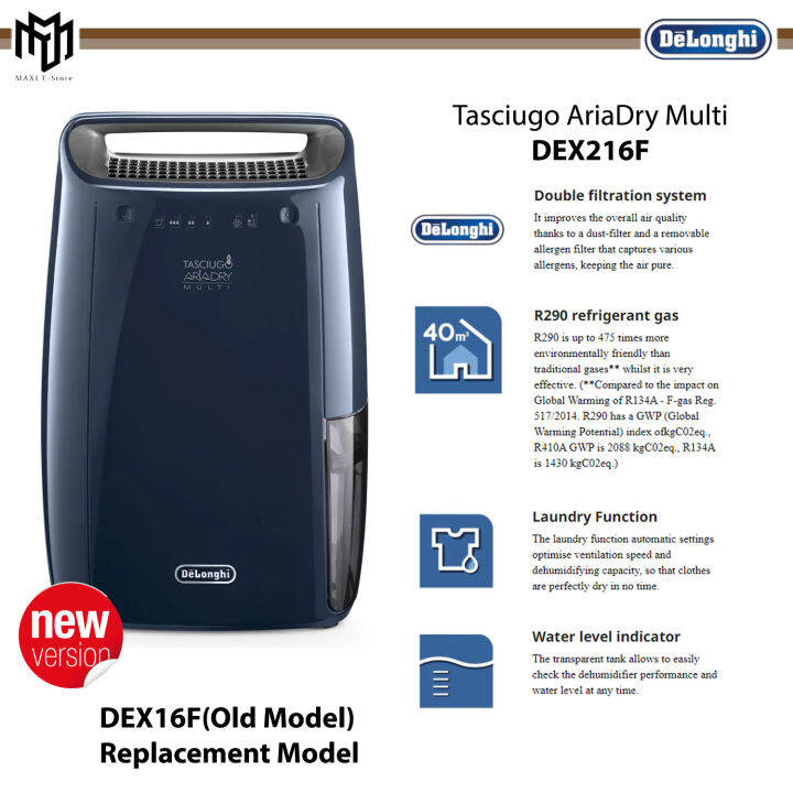 DeLonghi Dehumidifier Tasciugo AriaDry Multi DEX216F REPLACE