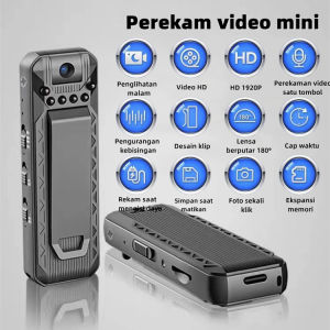 UPUPIN Mini kamera cctv HD 1920P 180° Mini Camcorder Dash Cam Police Body Motorcycle Bike Motion Camera Desain Magnetik Rekaman Panggilan HD Klip Belakang Desain Camera Mini Original