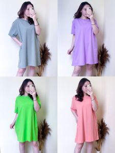 Dress Wanita Jumbo Bigsize Midi Dress Bahan Katun